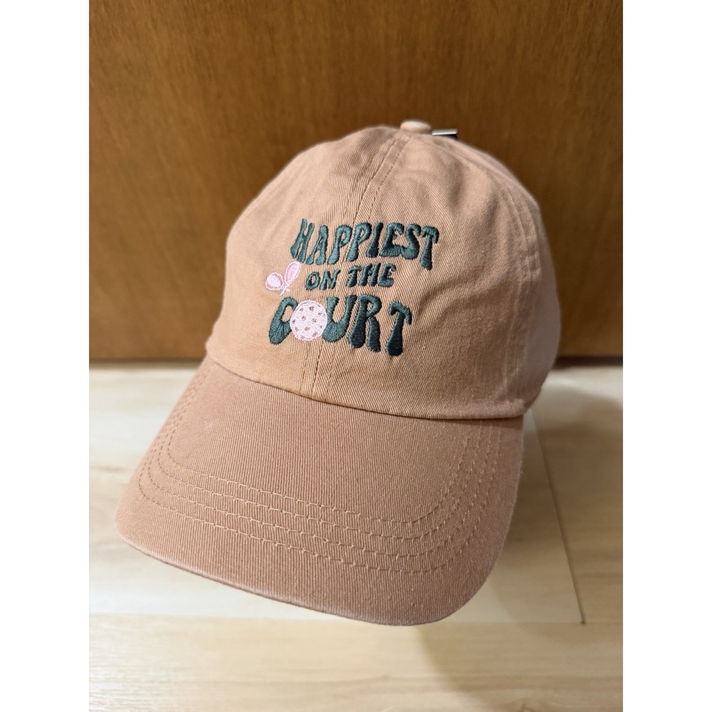 NWT David and Young Adult Happiest On The Court Hat Brown Tennis Cap
